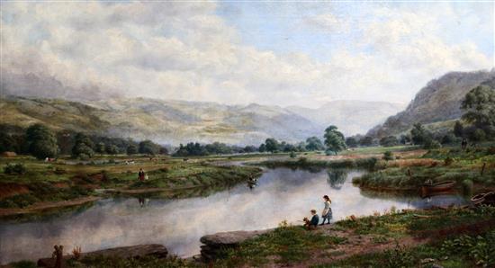 Robert George Kelly (1822-1910) The Conway Valley at Trefriw, 21 x 37.5in.